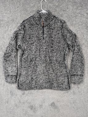 Weatherproof Vintage Jacket L Gray Sherpa Fleece 1/4 Zip Cozy Outdoor Athleisure